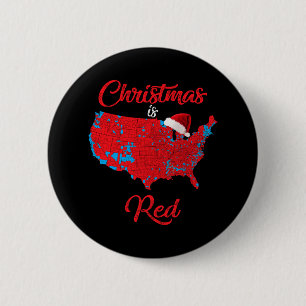 Christmas Is Red 2024 Electoral Map Trump Landslid 6 Cm Round Badge