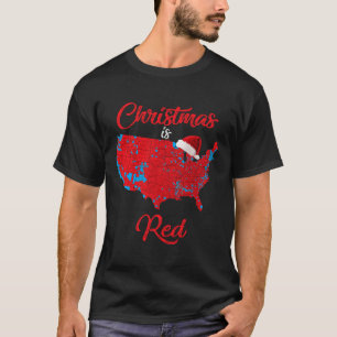Christmas Is Red 2024 Electoral Map Trump Landslid T-Shirt