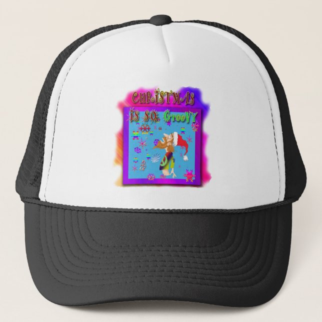 Christmas Is So Groovy Trucker Hat (Front)