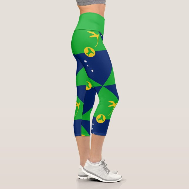Christmas Island Flag Capri Leggings (Right)