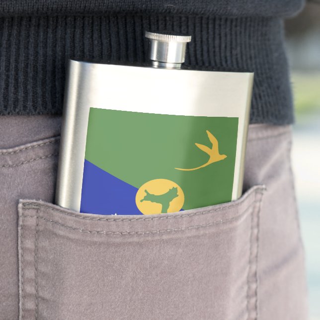 Christmas Island flag Hip Flask (In Situ)