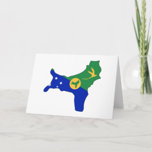 Christmas Island flag map Card