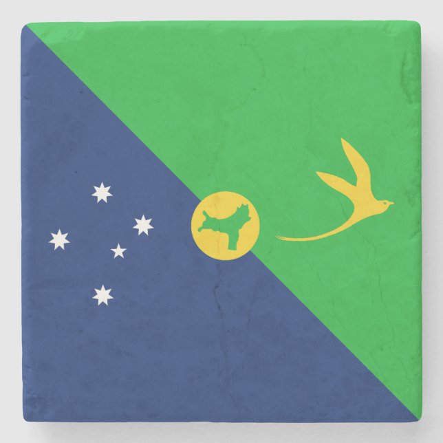 Christmas Island Flag Stone Coaster (Front)