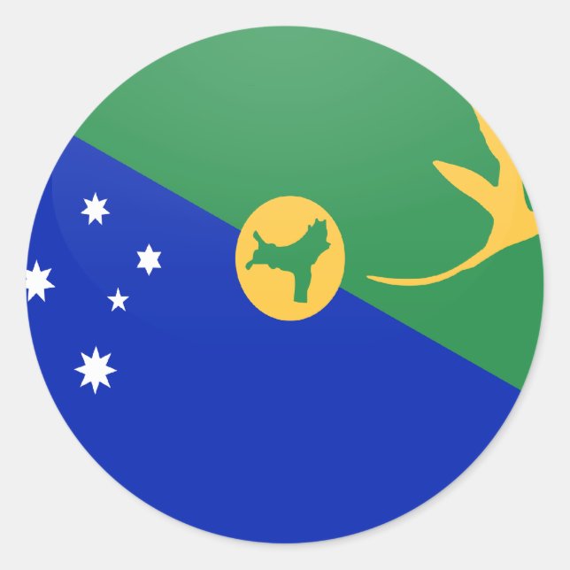 Christmas Island quality Flag Circle Classic Round Sticker (Front)