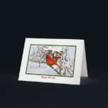 Christmas, Italian, Cardinal Bird, Snow, Card<br><div class="desc">Buon Natale is Italian for Merry Christmas.  The red of the cardinal bird with the white snow is a perfect wintery holiday picture. The little red berries complete the image with a splash of color on this Christmas card.   Feel free to change the inside verse to suit your needs.</div>