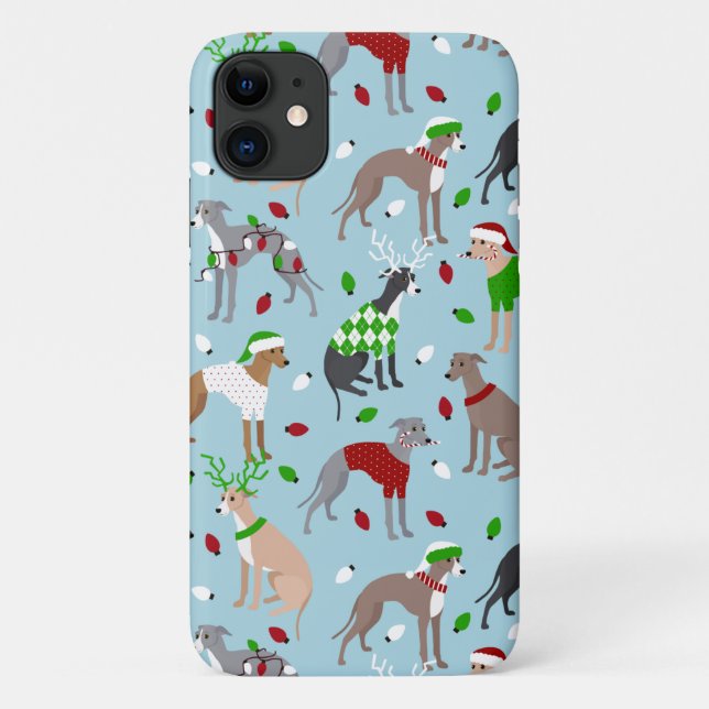 Christmas Italian Greyhound Dog Case-Mate iPhone Case (Back)