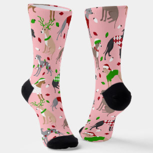 Christmas Italian Greyhound Dog Socks