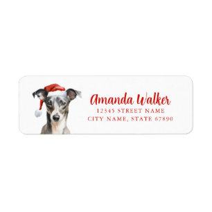 Christmas Italian Greyhound Return Address Labels