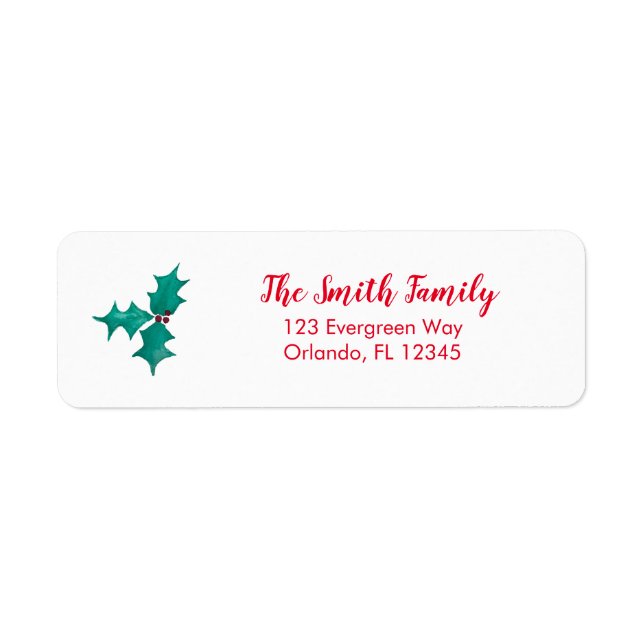 Christmas Ivy Berries Return Address Label (Front)