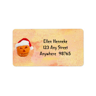 Christmas Jack-O-Lantern Label