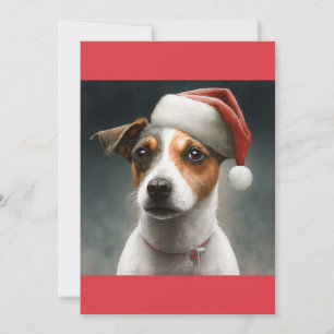 Christmas Jack Russell, Santa Jack Russell T-Shirt Holiday Card