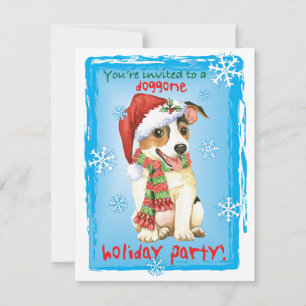Christmas Jack Russell Terrier Invitation