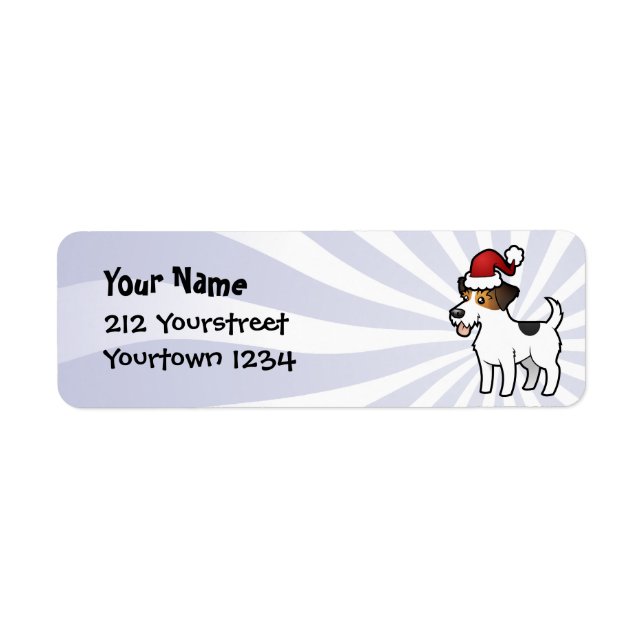 Christmas Jack Russell Terrier Return Address Label (Front)