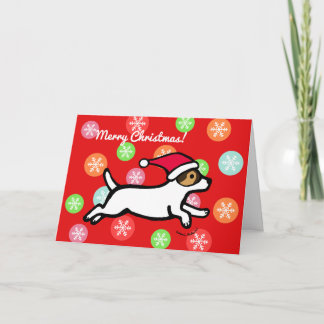 Christmas Jack Russell Terrier Running 2 Card