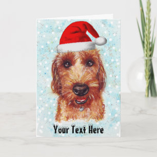 Christmas Jackapoo Portrait Holiday Card