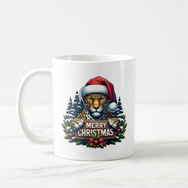 Christmas Jaguar Coffee Mug (Left)