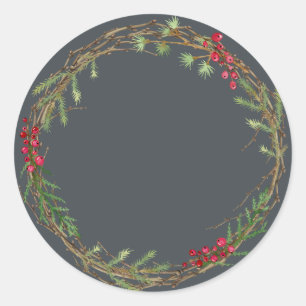 Christmas Jam Canning Rustic Homemade Mason Jar Classic Round Sticker