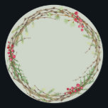 Christmas Jam Canning Rustic Homemade Pastel Green Classic Round Sticker<br><div class="desc">Rustic and modern Christmas homemade jam canning mason jar sticker with a lovely Christmas holiday wreath with greenery and berries on a pastel green background. Simply add your name and the product name to the label. Exclusively designed for you by Happy Dolphin Studio. If you need any help or matching...</div>