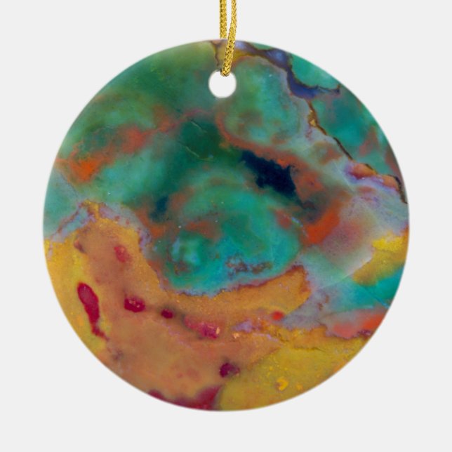 Christmas Jasper Close up Ceramic Tree Decoration (Front)
