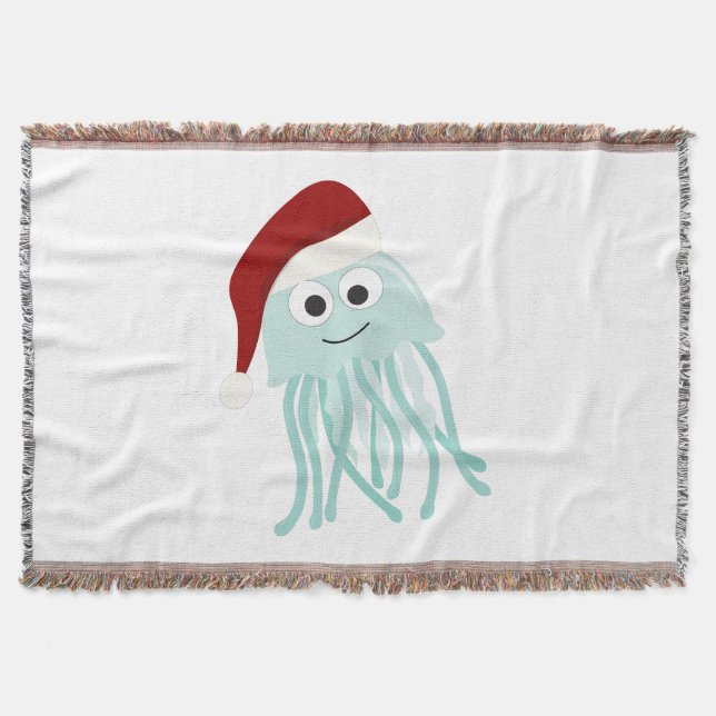 Christmas Jellyfish Throw Blanket (Front)
