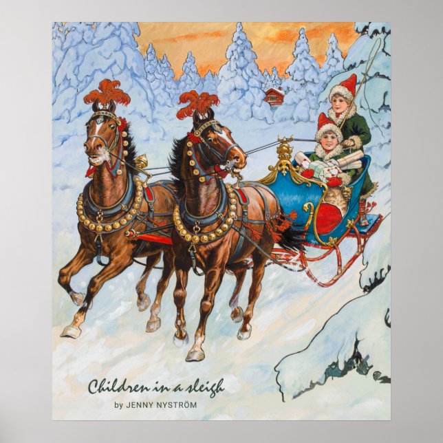 Christmas Jenny Nyström Dashing through the snow Poster (Front)