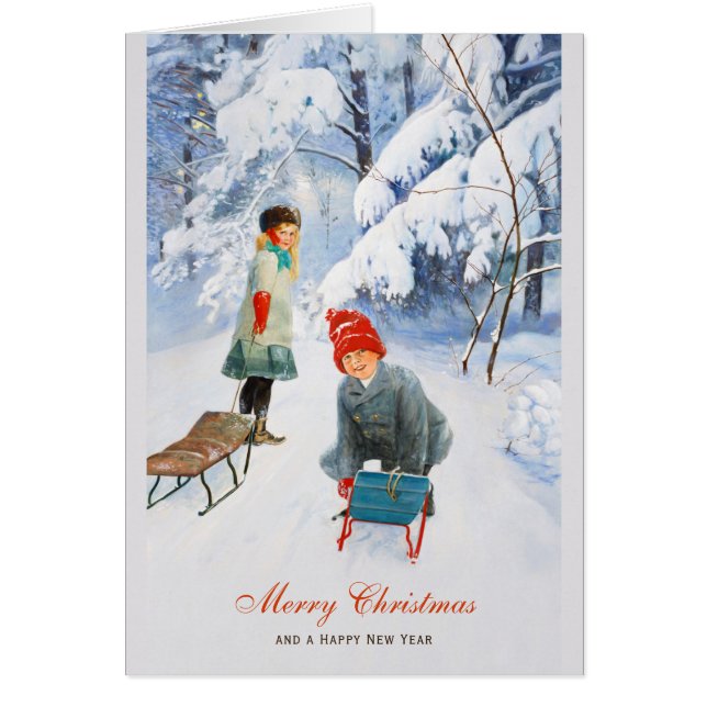 Christmas Jenny Nyström Winter play CC0392 Card (Front)