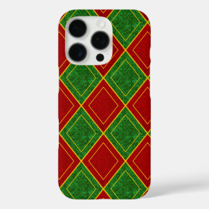 Christmas Jester Diamond Holiday Pattern iPhone 16 Pro Case