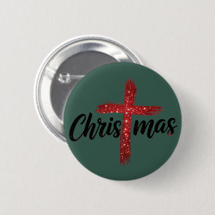 Christmas Jesus Cross Christian Faith Religion 6 Cm Round Badge
