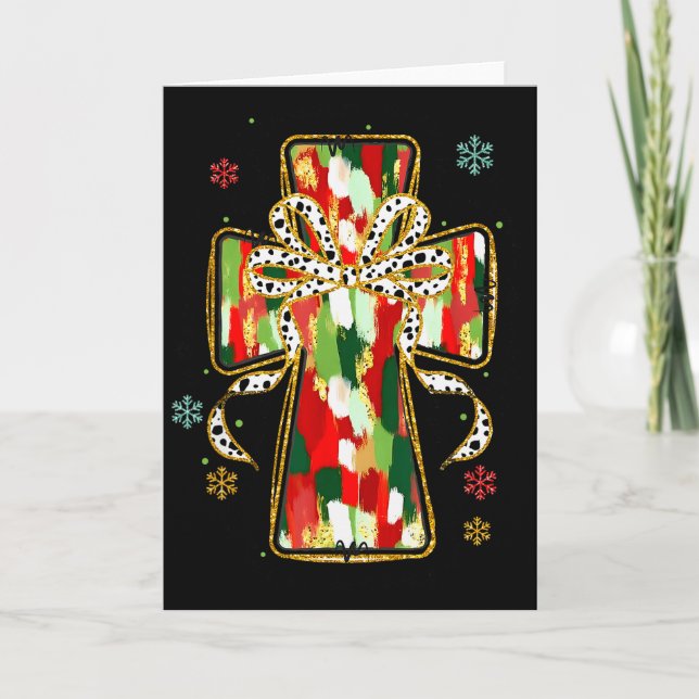 Christmas Jesus Is The Reason Christian Cross Coqu Card (Front)
