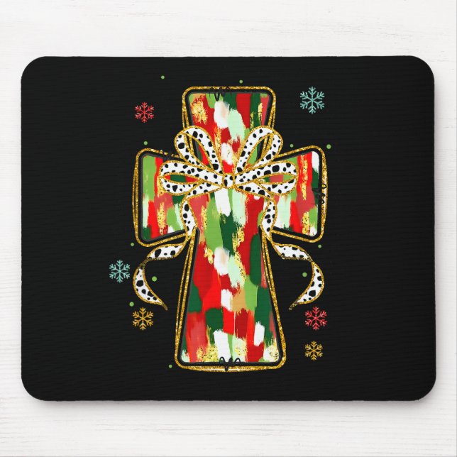 Christmas Jesus Is The Reason Christian Cross Coqu Mouse Pad (Front)
