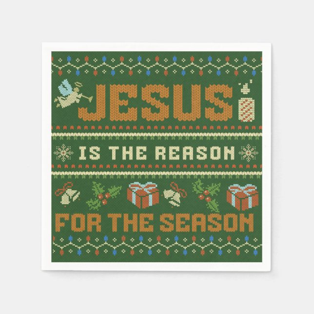 Christmas Jesus Is The Reason For The Season Napkin (Front)