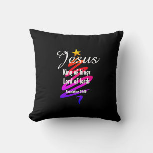 Christmas JESUS LORD OF LORDS Customised BLACK Cushion