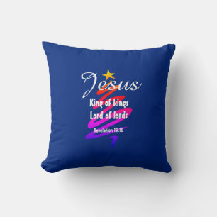 Christmas JESUS LORD OF LORDS Customised BLUE Cushion
