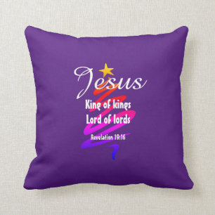 Christmas JESUS LORD OF LORDS Customised PURPLE Cushion