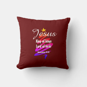 Christmas JESUS LORD OF LORDS Customised RED Cushion