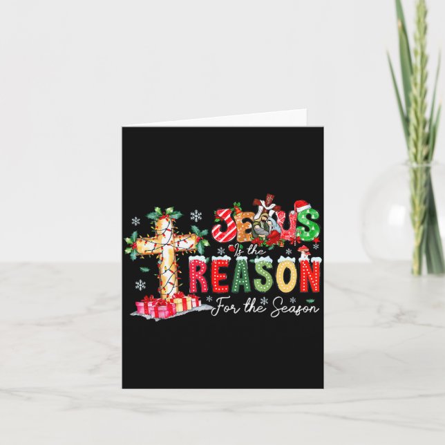 Christmas Jesus Reason Season Xmas Christian Men W Card (Front)