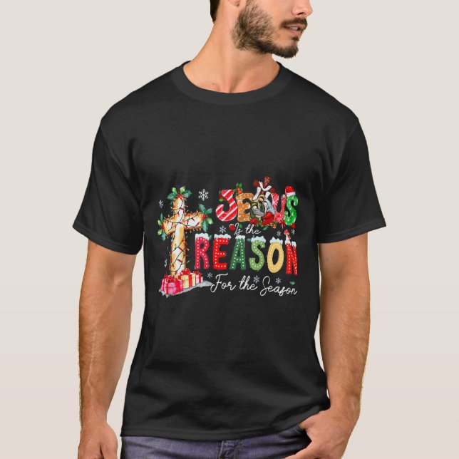Christmas Jesus Reason Season Xmas Christian Men W T-Shirt (Front)