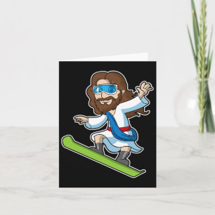 Christmas Jesus Snowboard Snowboarder Snowboarding Card