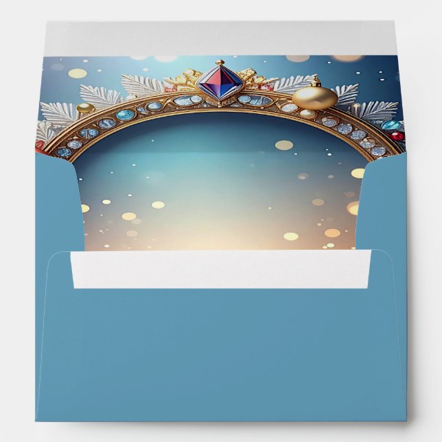 Christmas Jewel Frame Holiday Envelope (Back (Bottom))