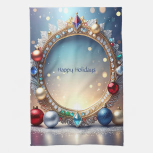 Christmas Jewel Frame Holiday Kitchen Towel