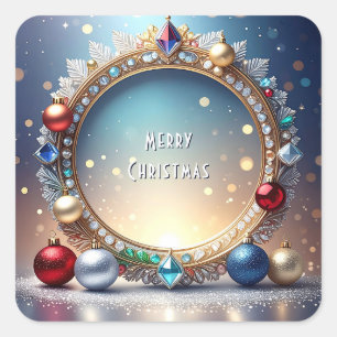 Christmas Jewel Frame Holiday Sticker