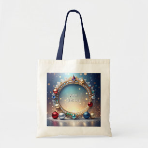 Christmas Jewel Frame Holiday Tote Bag