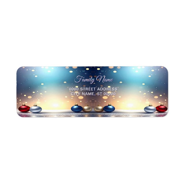 Christmas Jewel Frame Return Address Label (Front)