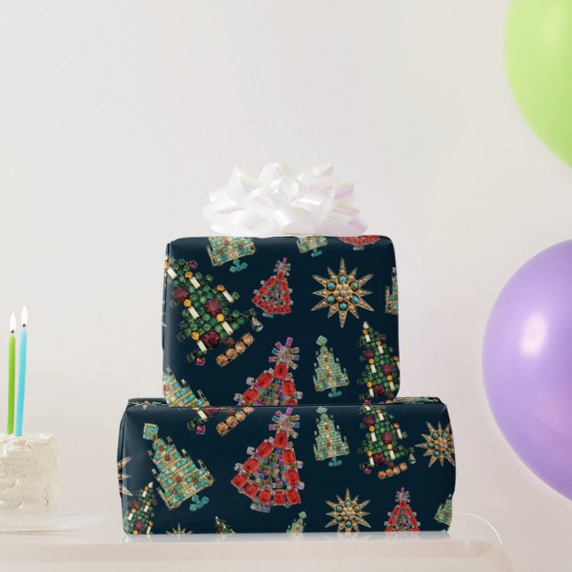 Christmas Jewel Ornaments Wrapping Paper (Party Gifts)