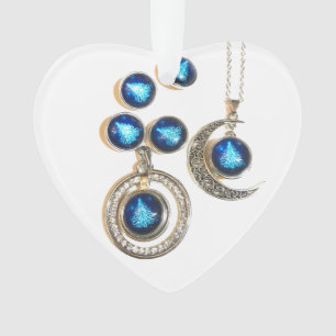 Christmas jewellery Tree blue black bright Moon Ornament