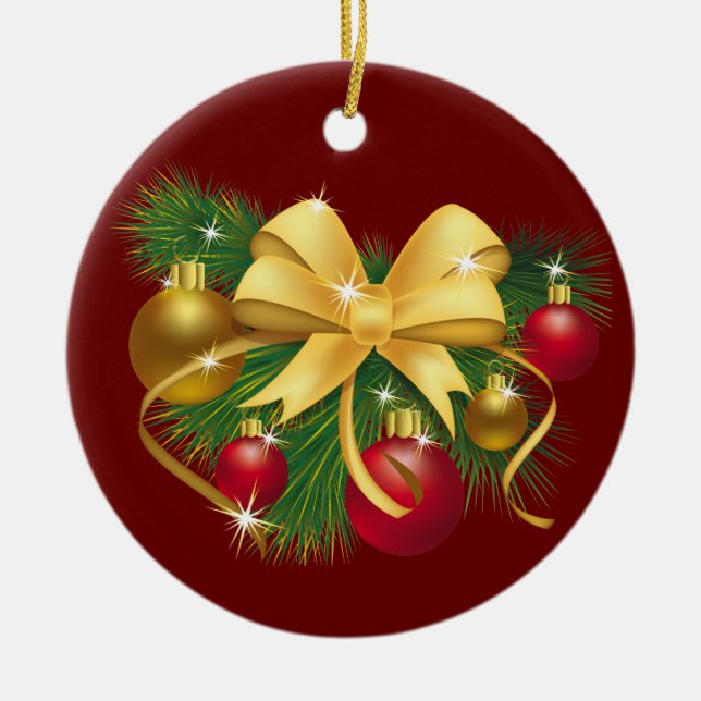 Christmas Jingle Bell Ceramic Ornament (Front)