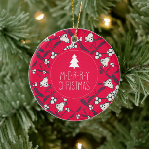 Christmas Jingle Bells Joyful Greetings Collection Ceramic Ornament