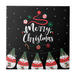 Christmas Jingle Bells Joyful Greetings Collection Ceramic Tile