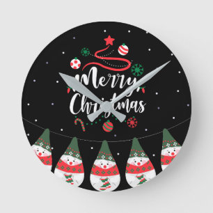 Christmas Jingle Bells Joyful Greetings Collection Round Clock