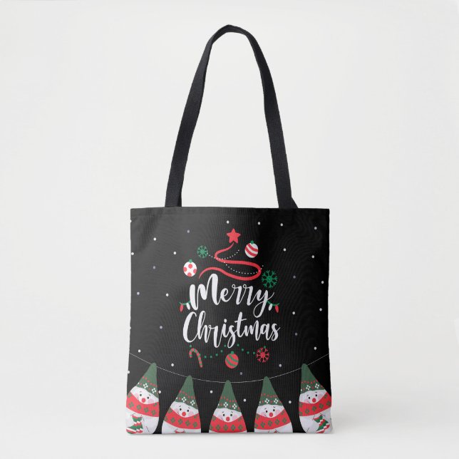 Christmas Jingle Bells Joyful Greetings Collection Tote Bag (Front)